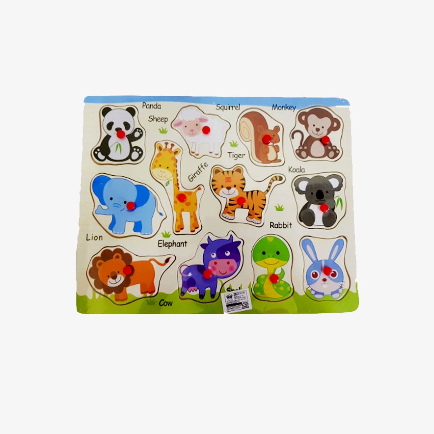 (BISA COD) Mainan Edukasi anak Puzzle Kayu Animal/ Mainan Bongkar Pasang 22-8 JIGSAW PUZZLE KAYU KNOB MAINAN KAYU EDUKASI EDUKATIF ANAK BAYI BALITA-1