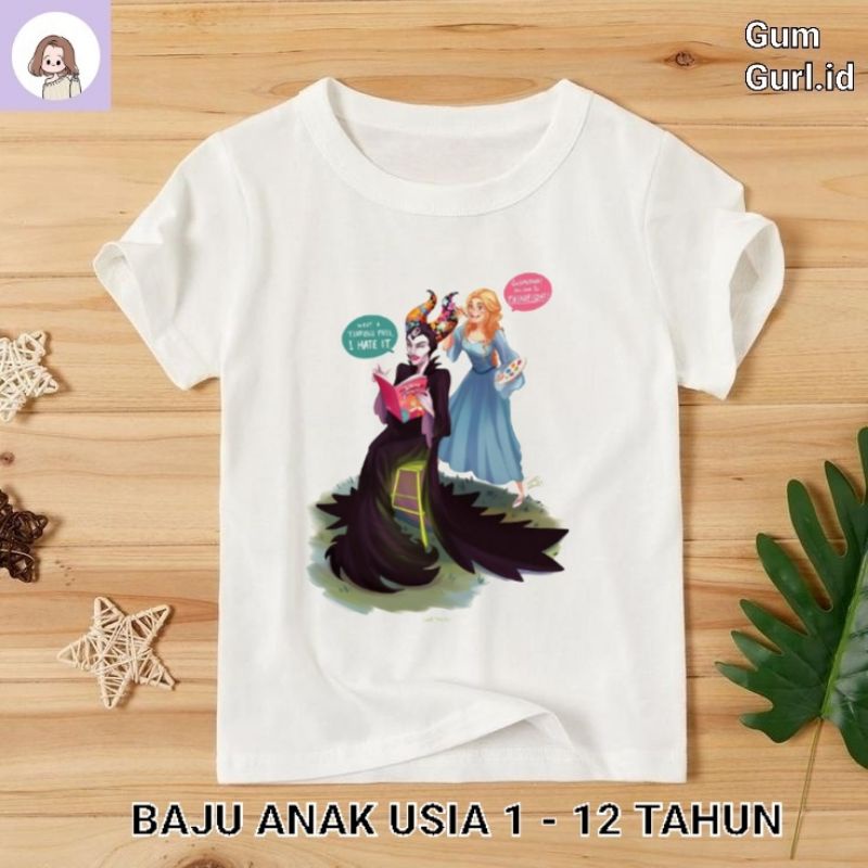 Kaos baju anak MALEFICENT tshirt DISNEY oversize lokal hitam laki laki perempuan jumper baby kids te