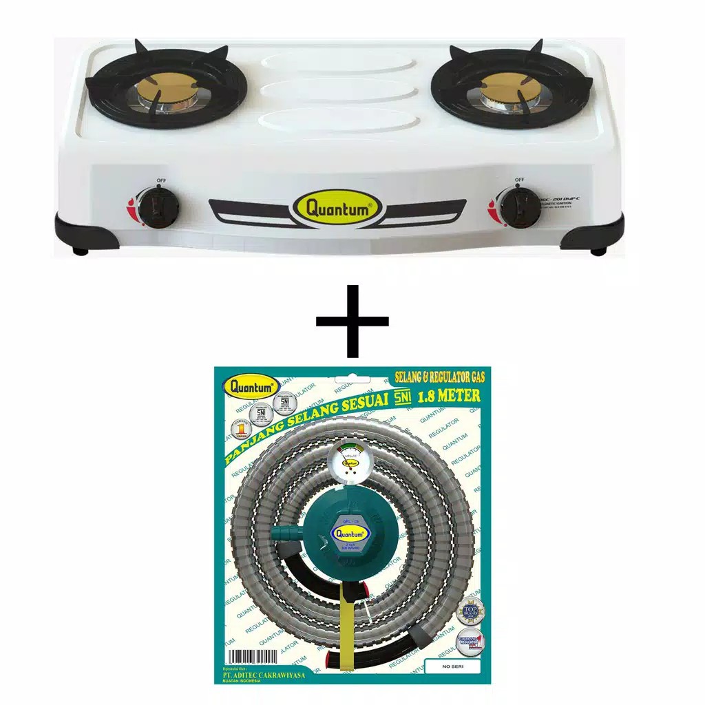 Quantum QGC201DMPC + QRL032 paket kompor 2 tungku