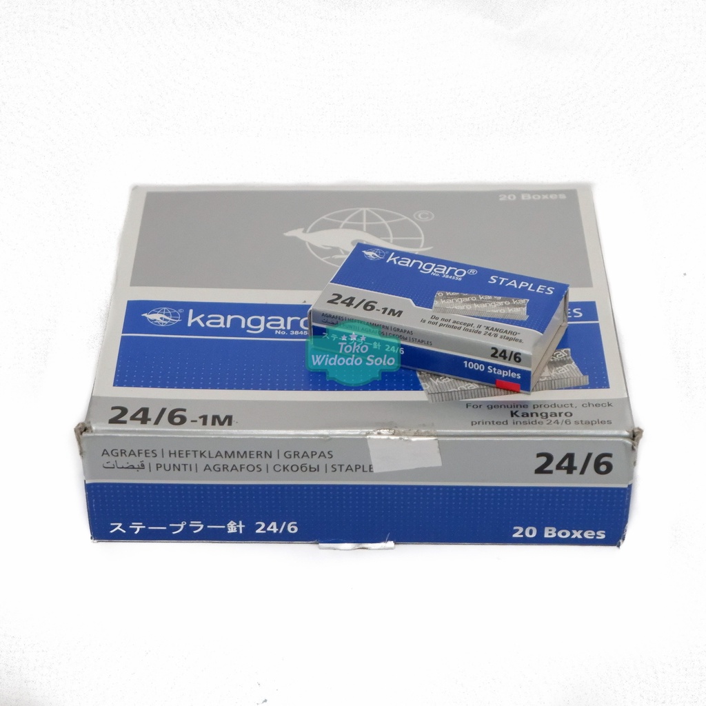 

1 BOX (20 PACK) Isi Stapler Besar Kangaro No 3 24/6 Staples Refill Stapler