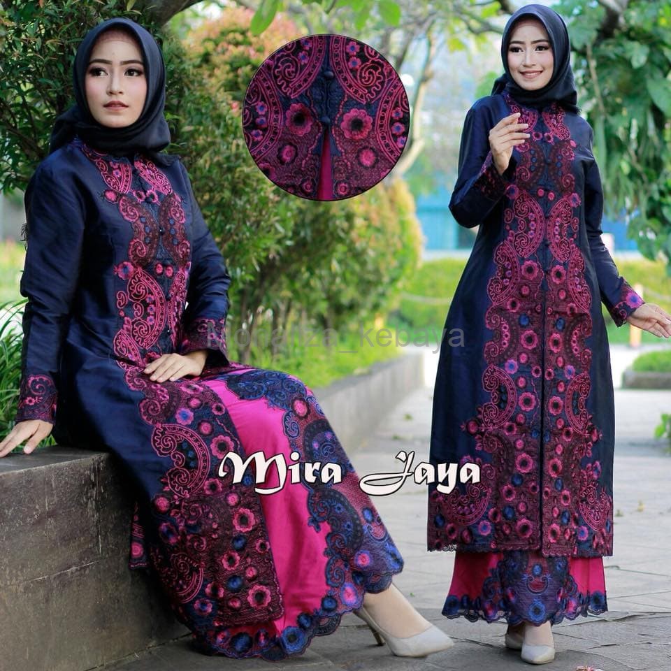 Good Quality Set kebaya pinang navi pink original Mira Jaya