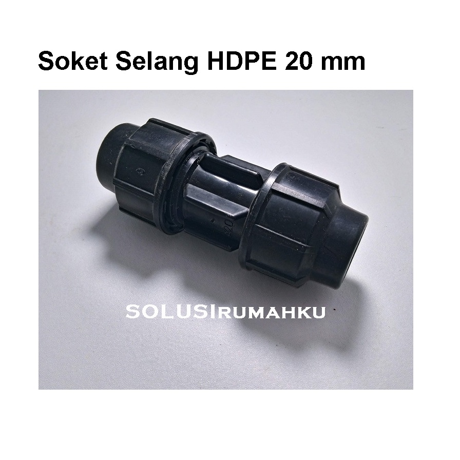 Socket Polos HDPE 1/2" Soket Selang ke Selang PE Hitam Selang PDAM 1/2