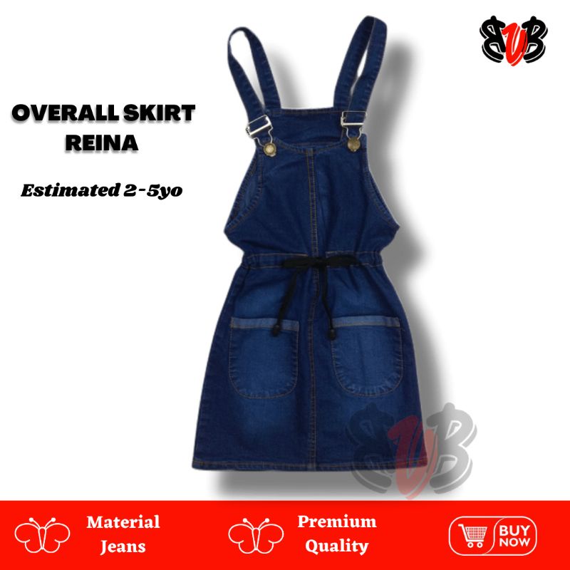 BVB REINA (2-5th) Rok Overall Jeans Anak Cewek Overall Jins Skirt Perempuan