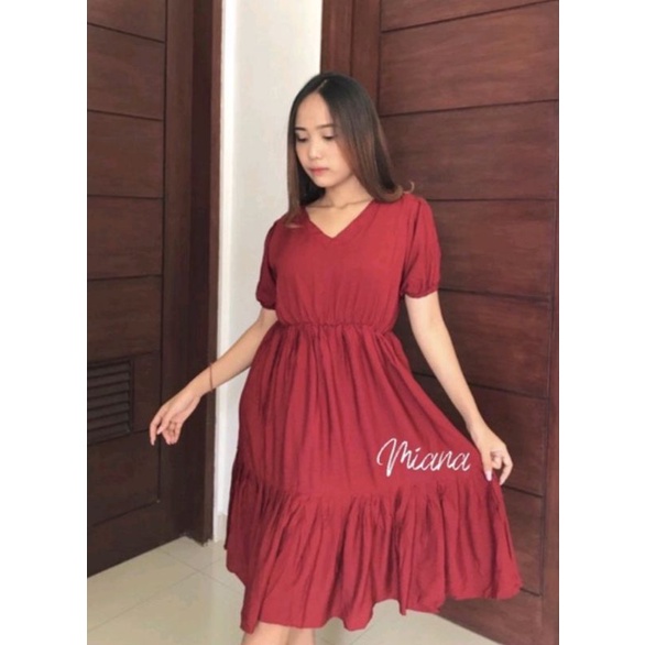 DASTER BAJU RUMAHAN DRESS SANTAI ADEM MURAH TERLARIS MOTIF POLOS  TERBARU KEKINIAN