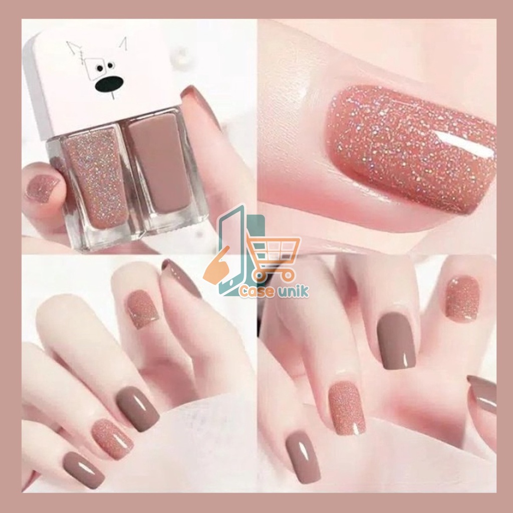 2IN1 KUTEK CAT KUKU KOREA LUCU 2 WARNA GEL NAIL POLISH CS3987