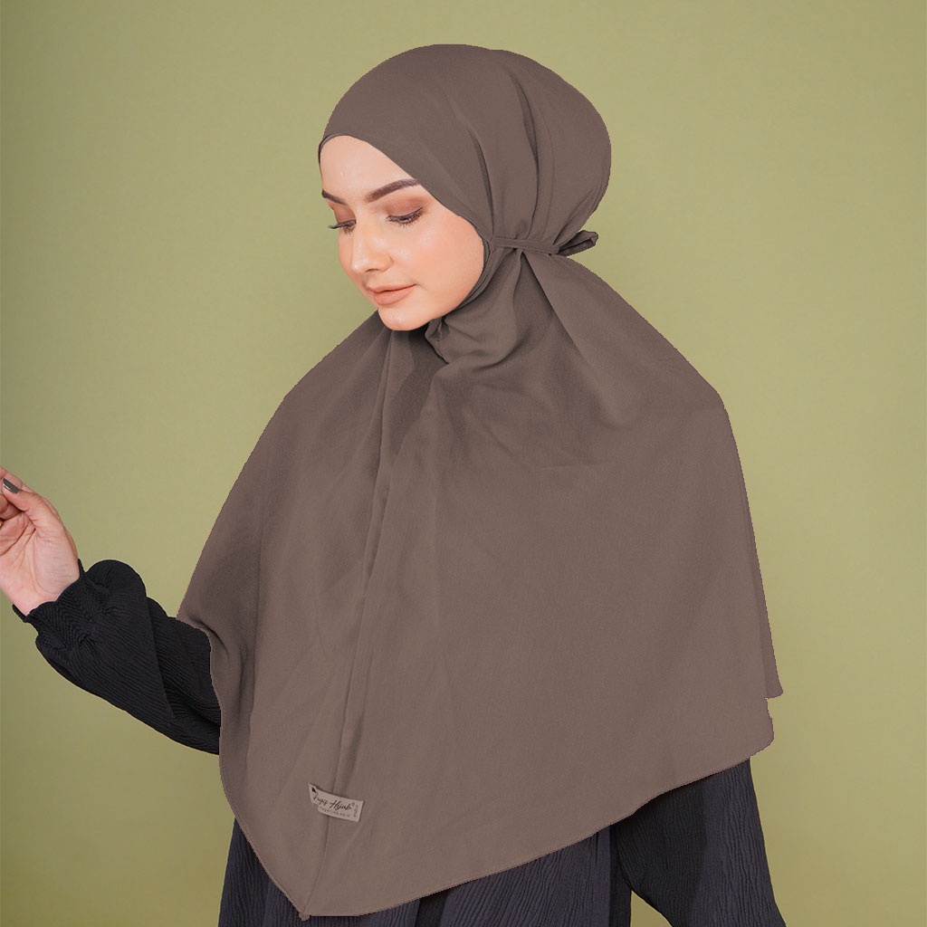 Bugis Hijab - Bergo Maryam Polos - Ukuran XL - Bergo Instan (Katalog A)-UMBER BROWN
