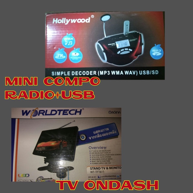 Mini radio bisa di mana aja + tv ondash 7inch