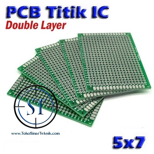 5x7 CM PCB Titik Lubang IC Double-Side 2 Layer Matrix Circuit Board Board Matrix 2 Sisi Lobang IC