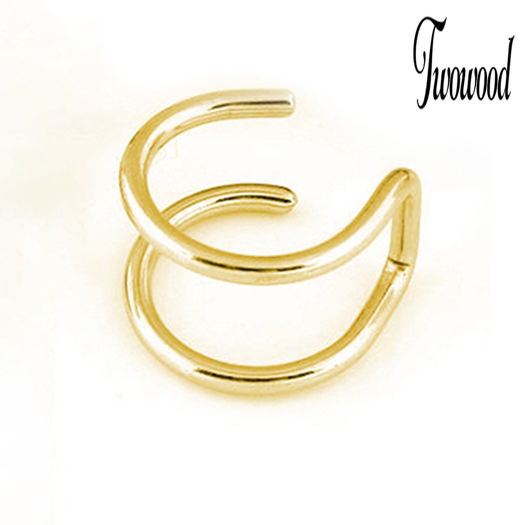 Anting Tulang Rawan Palsu 2 Baris Bahan Stainless Steel