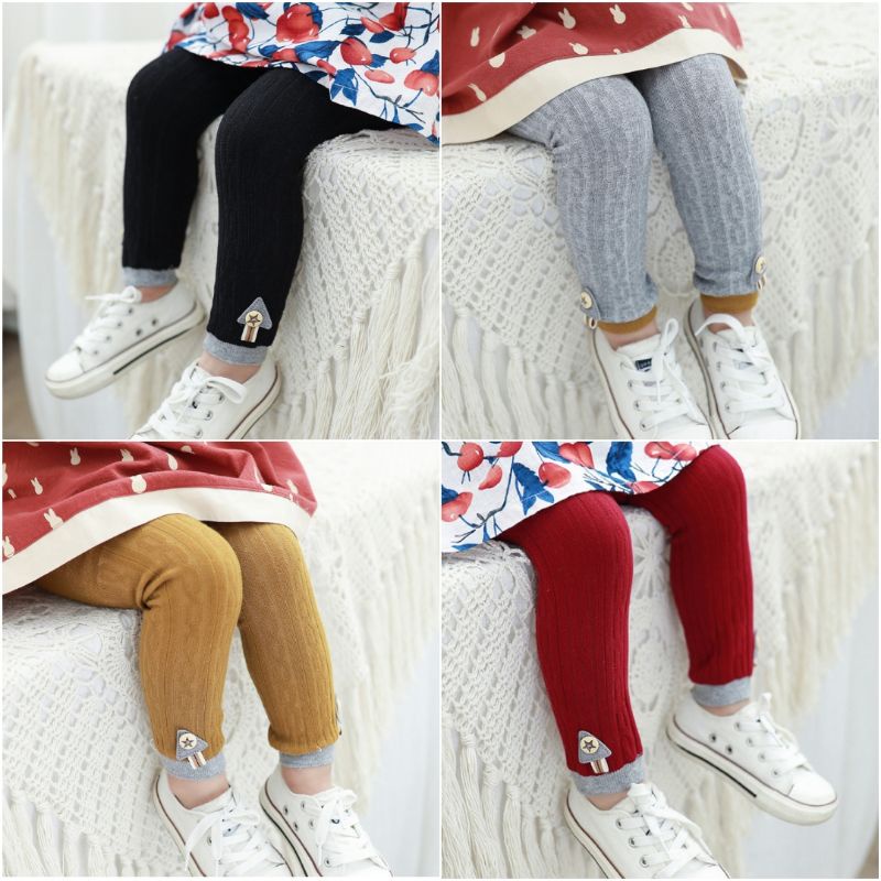 Legging Bayi Model List Bawah Kancing / Legging Boneka Sleep Fashion Celana Baby Girl Perempuan Import 0-1 Tahun