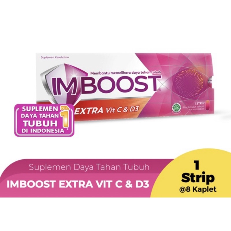 Imboost extra vit C vit D strip 8 tablet ( menjaga daya tahan tubuh )