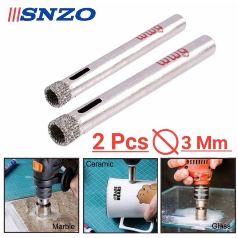 Mata Bor Kaca 3mm 2pcs/set Mata Bor Granit Keramik 3 mm ORI SNZO JAPAN