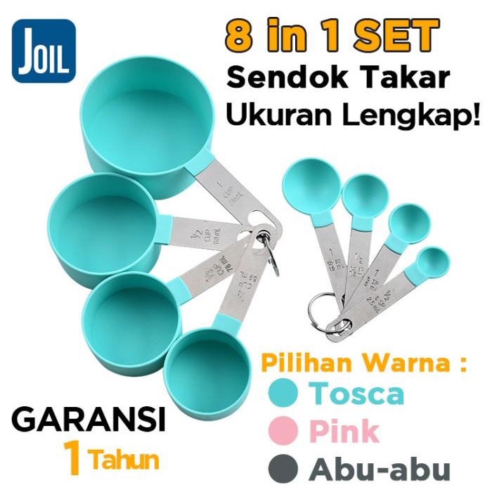 Sendok Sendok Takar Measuring Spoon & Cup Set Food Grade - 8 In 1 - Joil