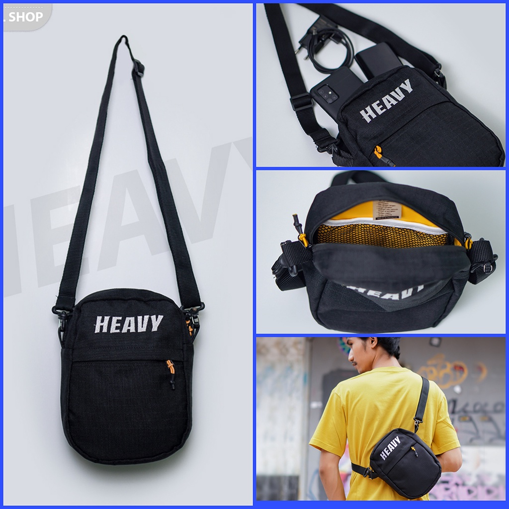 Heavy Cross Body Bag Casual Men's - Shoulder Bag Premium - Sling Bag Heavy - Tas Selempang Pria