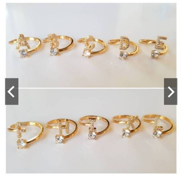 Lightfashion Cincin xuping / cincin alfabet / cincin huruf Xuping/ cincin inisial nama xuping
