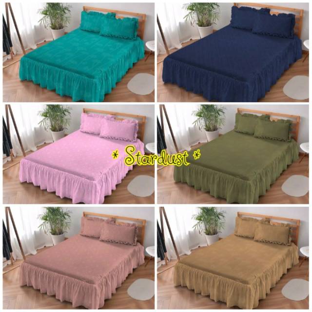 Sprei Rumbai Kintakun Polos 180 - Barrier Reef Deep Blue Light Pink Olive Nostalgia Rose Twill Brown