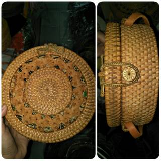 Tas rotan bulat bali gendis diameter 20 / TAS ROTAN BALI / TAS ROTAN