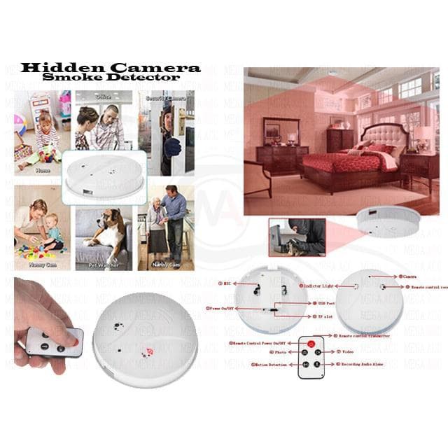 Spy Hidden Camera With IR Remote Control Smoke Detector