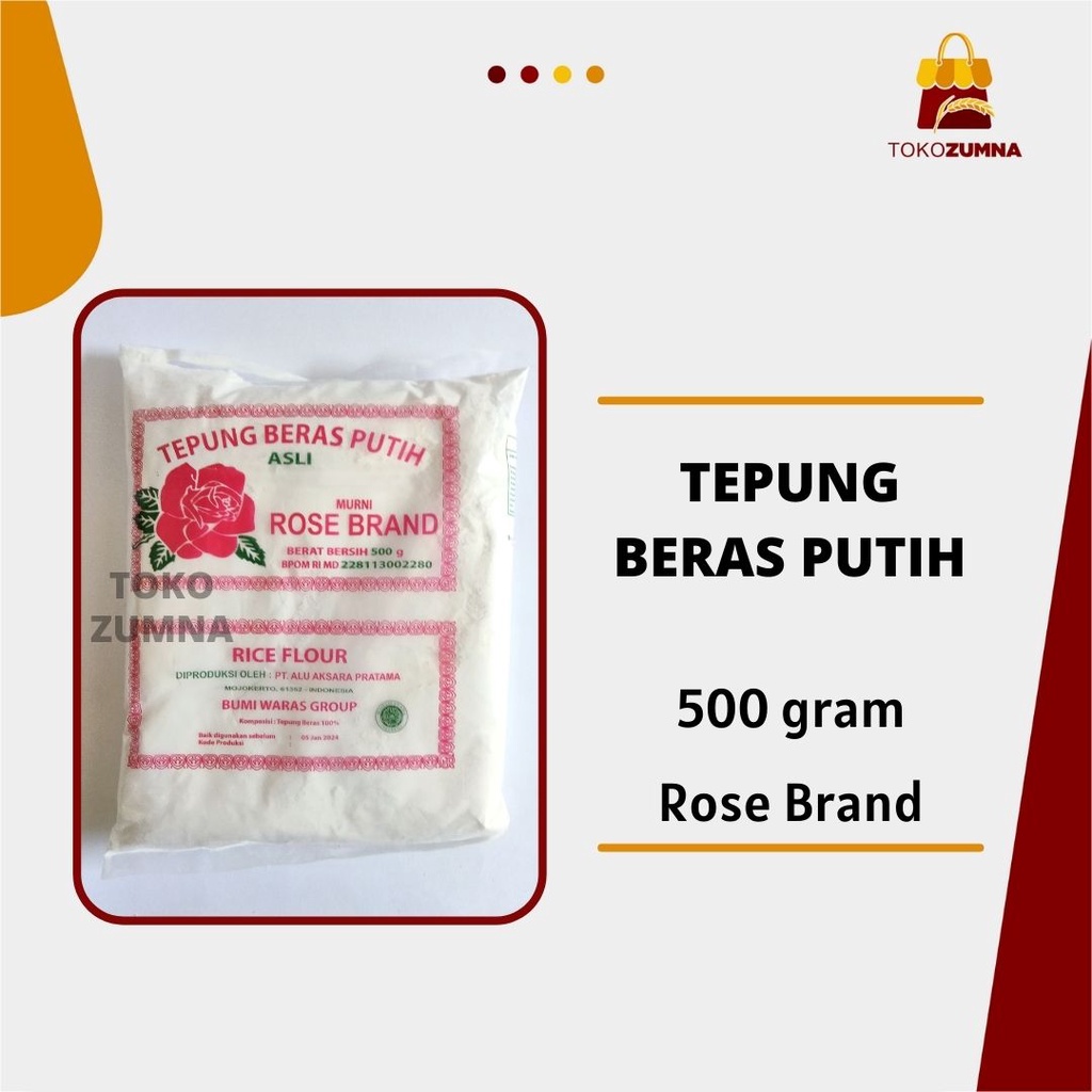 

Tepung Beras Rose Brand 500gr / Rose Brand Tepung Beras / Tepung Beras Putih