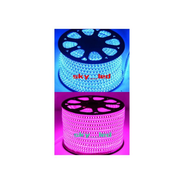 LED STRIP SELANG 220V 8 WATT/METER SUPER TERANG SMD 5050 ICE BLUE/ PINK / /LED PLAFON/LAMPU GAPURA