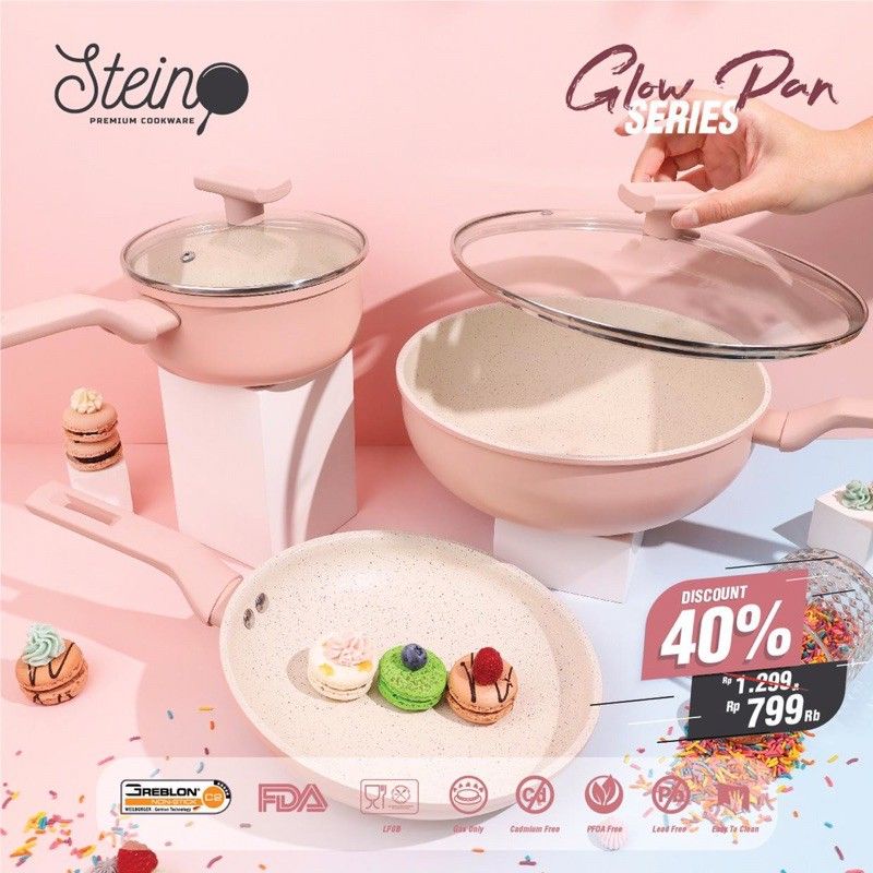(Cod) Steincookware Panci Set Glow Pan Series