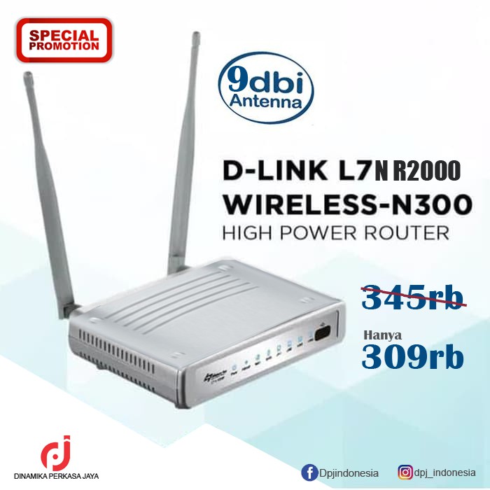 D-LINK L7 N300 R2000 - 9dBi - HIGH POWER WIRELESS ROUTER