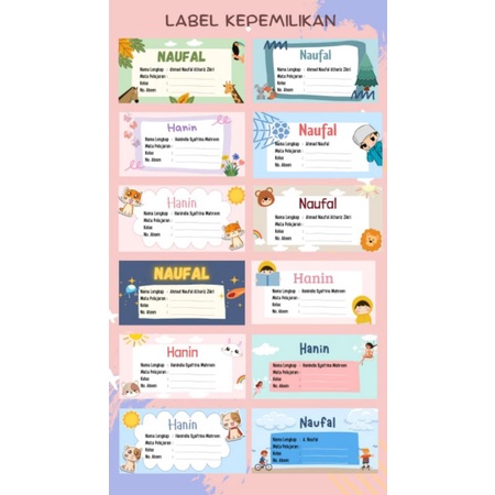 

Stiker Nama Buku Label nama Buku