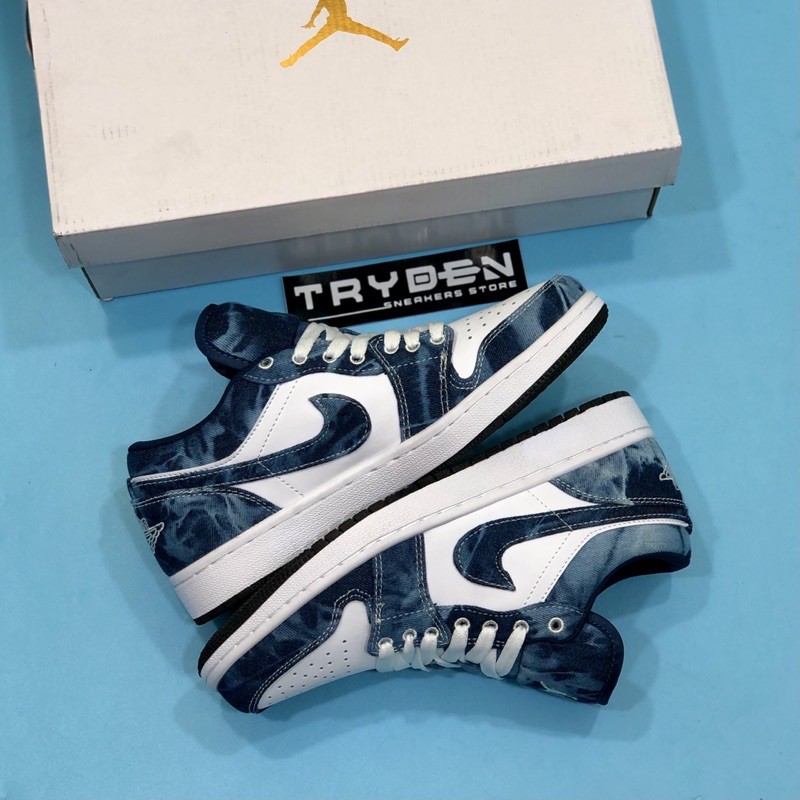 Sepatu Nike Air Jordan 1 Low Washed Denim Blue