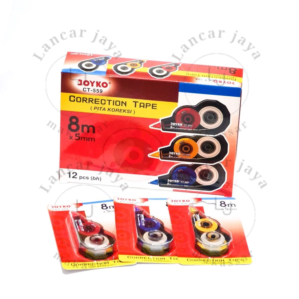 

[1 BOX / 12 PCS] Pita Koreksi Correction Tape JOYKO CT-559 8MX5mm