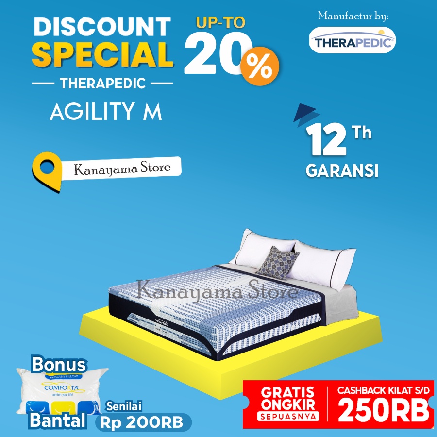 Therapedic Spring Bed Agility M Latex ( Kasur ) 160 180 200 100 x200 - 100*200