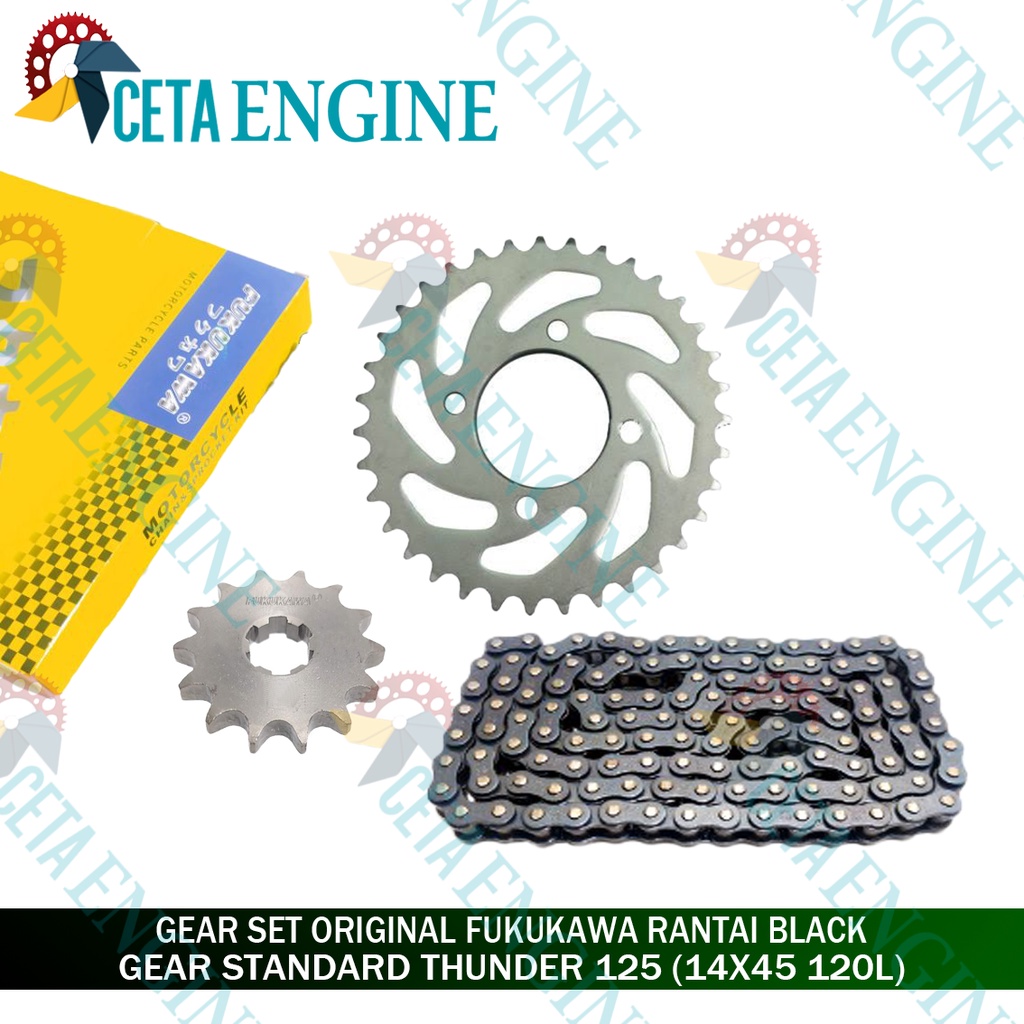 [ BISA COD ] GEAR SET LENGKAP STANDARD THUNDER 125 ORIGINAL FUKUKAWA JAPAN 428H 120L 14X45 JEPANG RA