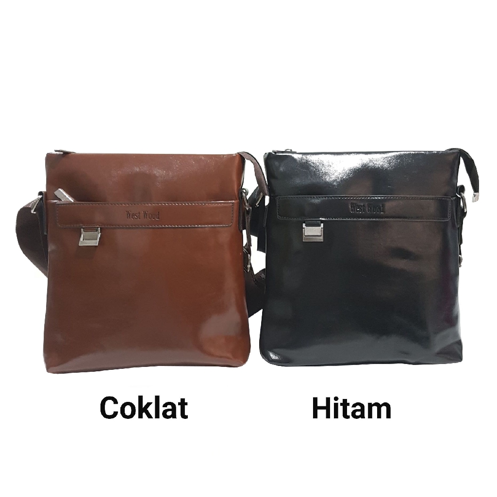 Tas Selempang Pria Kulit Tas Slempang Cowok WEST WOOD M513