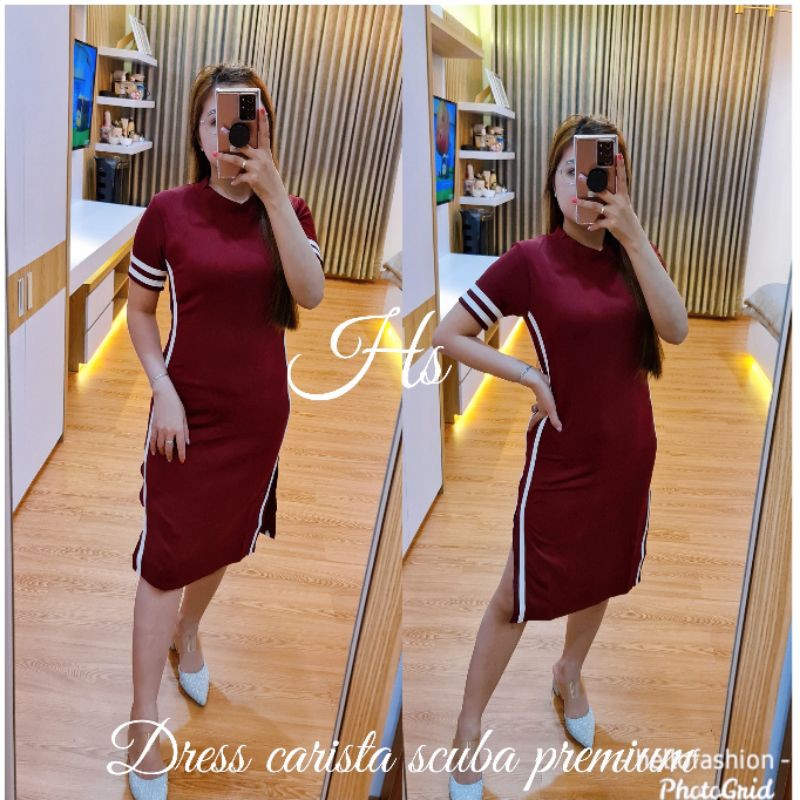 DRESS CARISTA SCUBA IMPORT REALPICT/DRESS SCUBA WANITA/REALPICT