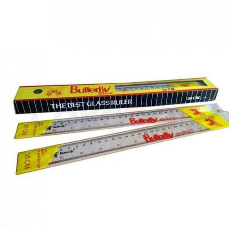

Penggaris Plastik 30cm Butterfly Glass Ruler 30cm