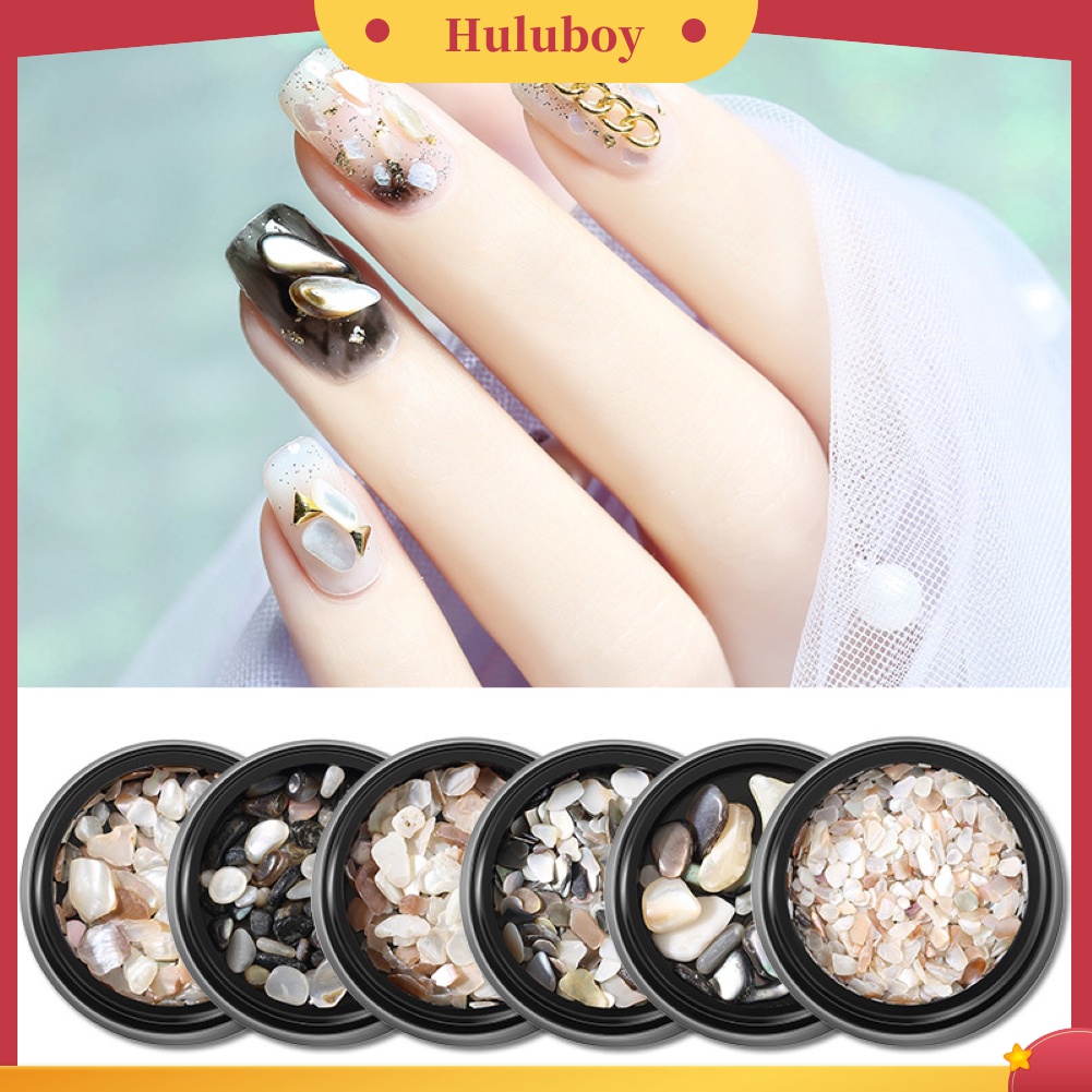 Huluboy Huluboy♡ 2pcs Potongan Batu Kerang Laut Asimetris Untuk Dekorasi Manicure