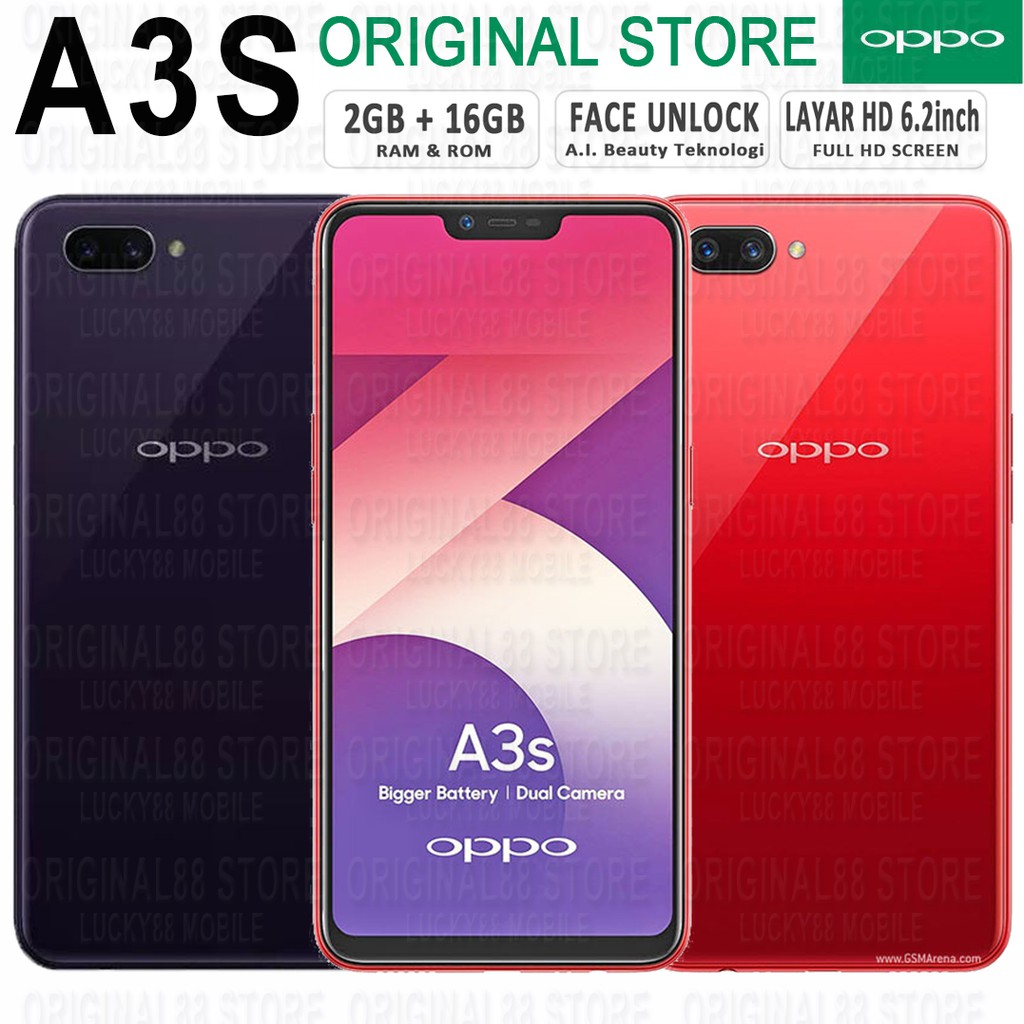 OPPO A3S 2GB RAM 16GB INTERNAL 2/16 GARANSI RESMI | Shopee