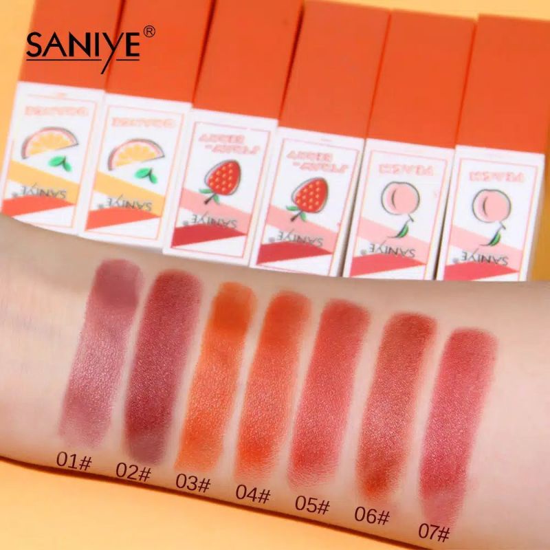 Medan Termurah 6 warna matte lipstik bibir waterproof makeup kiss proof lipstick saniye