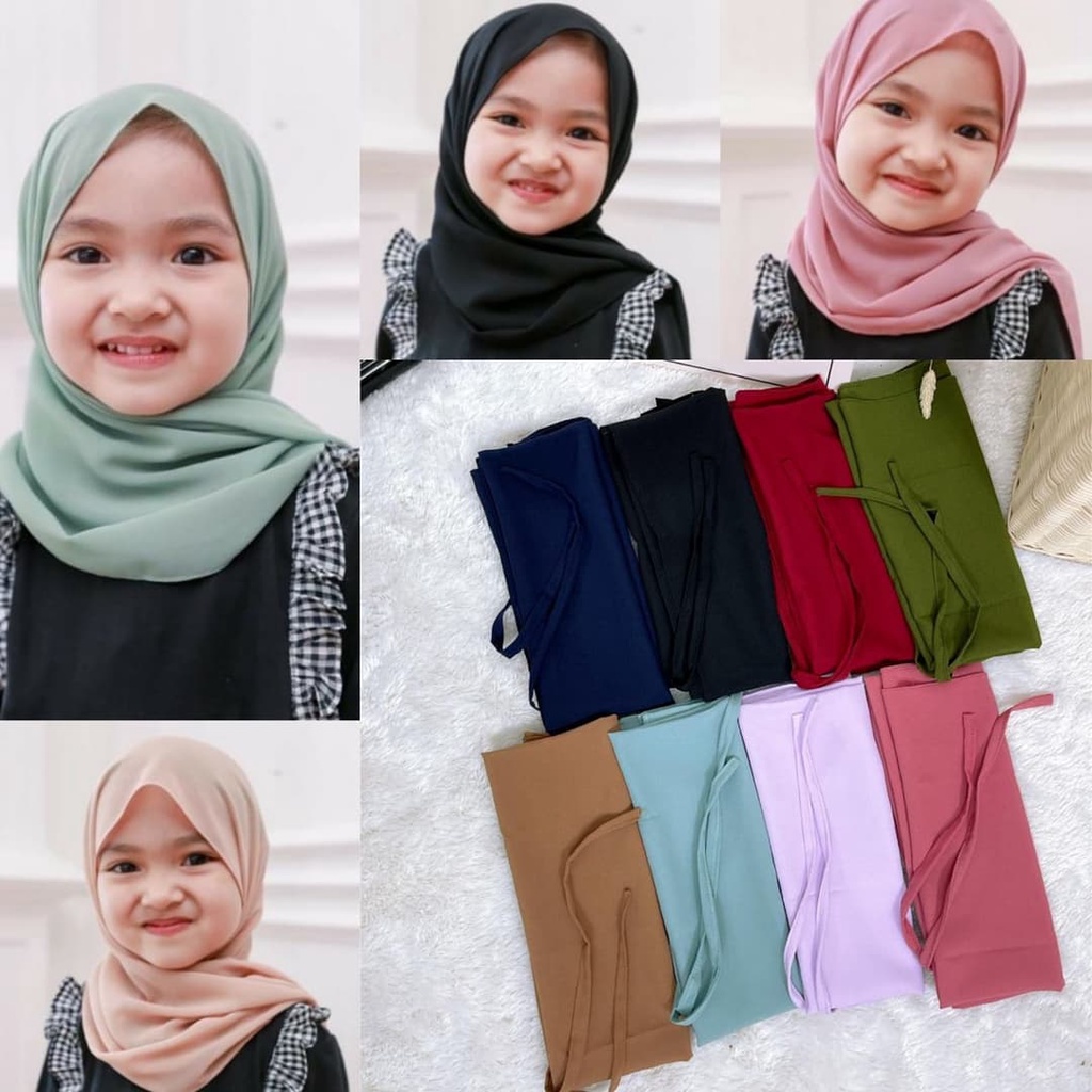 pashmina anak tali instant murah jahit tepi 2-10th(PTA)