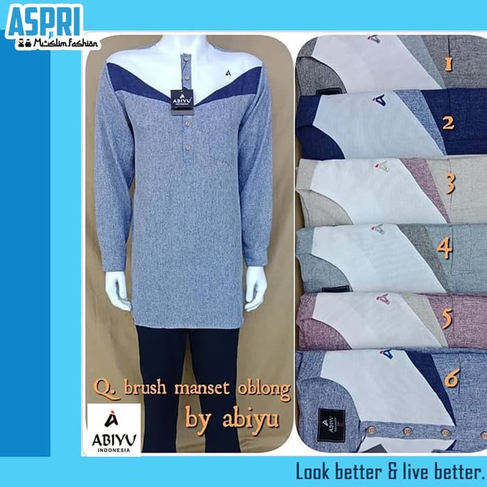 ABIYU KURTA BRUSH MANSET OBLONG LENGAN PANJANG