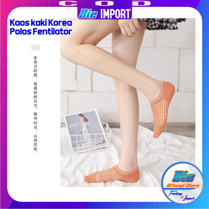 Kaos Kaki Korea Wanita Polos Fentilator Impor Best Seller