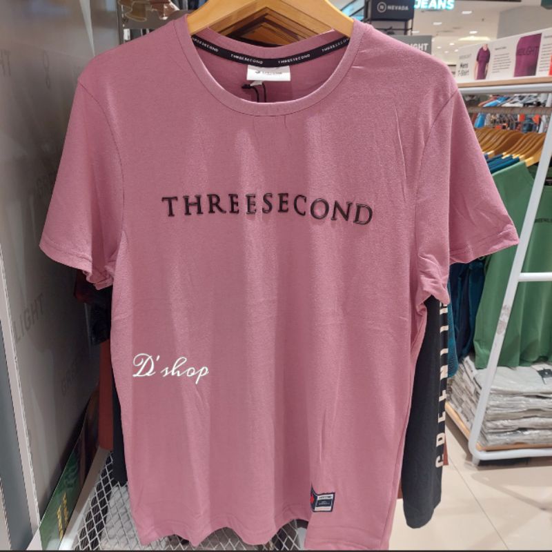 Tshirt Pria 3SECOND Original Tulisan Print Timbul By Dept Store