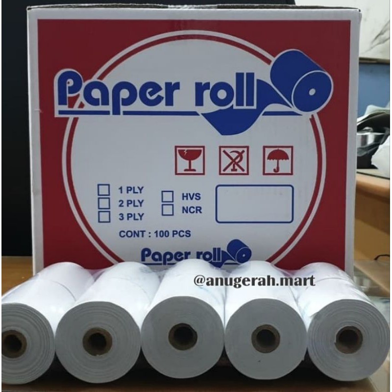 

Kertas struk 1 ply / telestrook / telestruk / kertas kasir 75×58 (1ply)