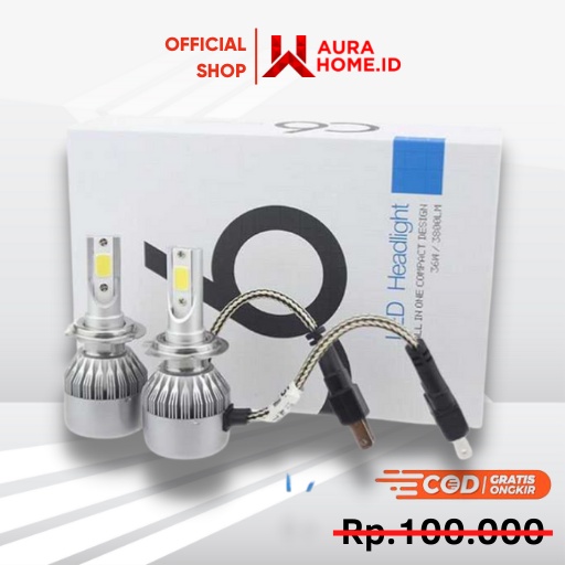 Lampu Mobil Headlight LED H7 COB 2 PCS / Lampu Depan Utama Mobil Alya Agya Brio Ertiga Fortuner Saty
