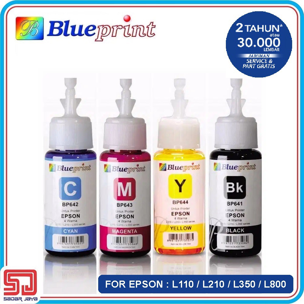 Blueprint 70ml Tinta Epson Tinta Printer Epson L110 / L210 / L350 / L800 641 642 643 644 T664