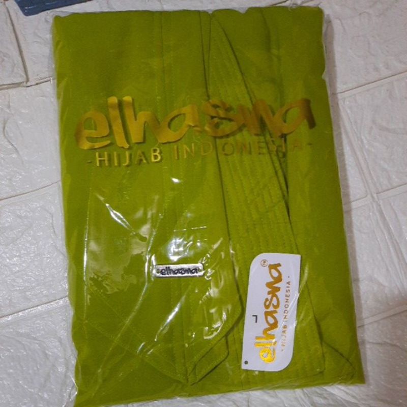 ELHASNA//KHIMAR L ORI ELHASNA/CERUTY BABYDOLL DUA LAYER/KHIMAR ELHASNA/KHIMAR LANCIP-Hijau pupus