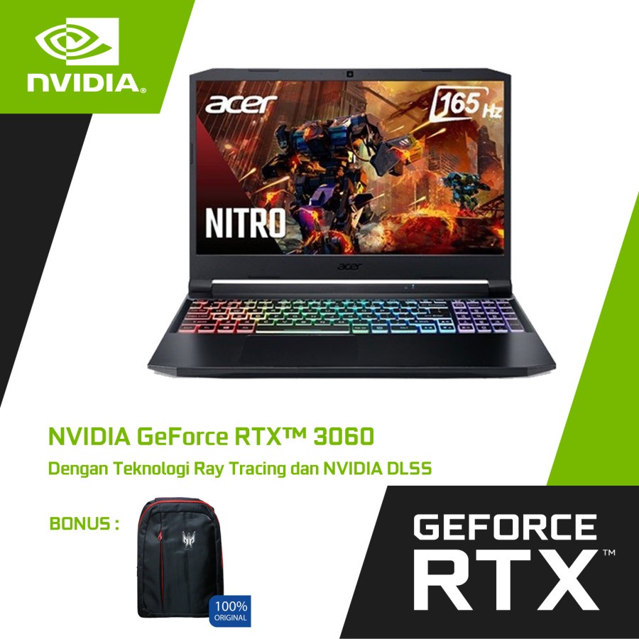 ACER NITRO 5 AN515 57 921P - I9 11900H 16GB 512SSD RTX3060 6GB W11+OHS 15.6QHD 165HZ 4RGB