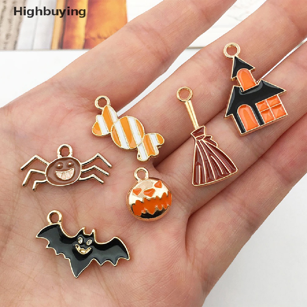 Hbid 21Pcs Liontin Aneka Bentuk Tema Halloween Untuk DIY Perhiasan