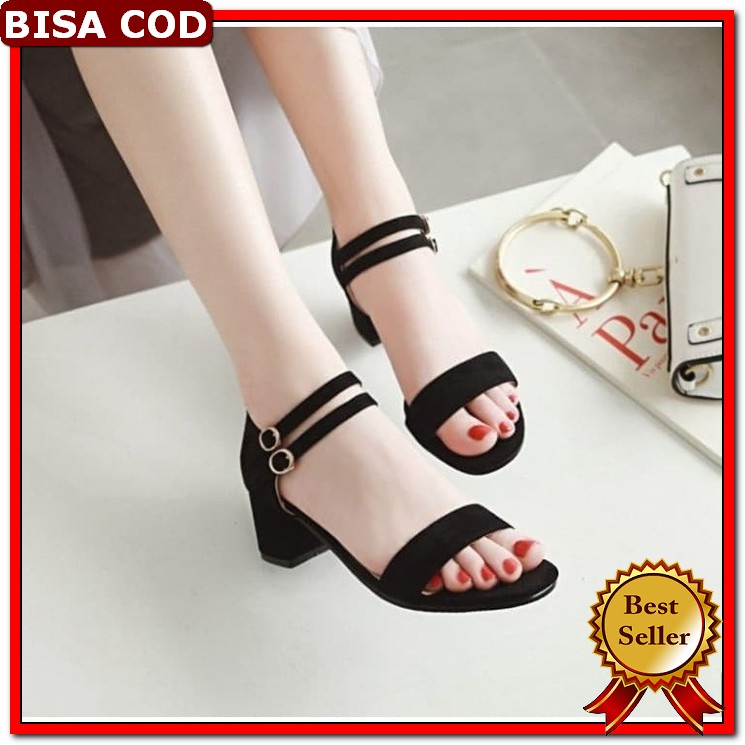 Wa35 Sepatu High Heels Hils Wanita Spatu Jinjit Hak Tinggi Fashio CG842 Hak Tahu Bludru Dv Us42 - Hi