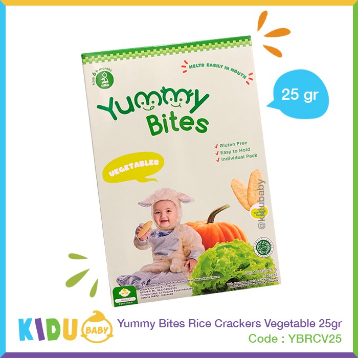 Yummy Bites Rice Crackers 25gr Kidu Baby