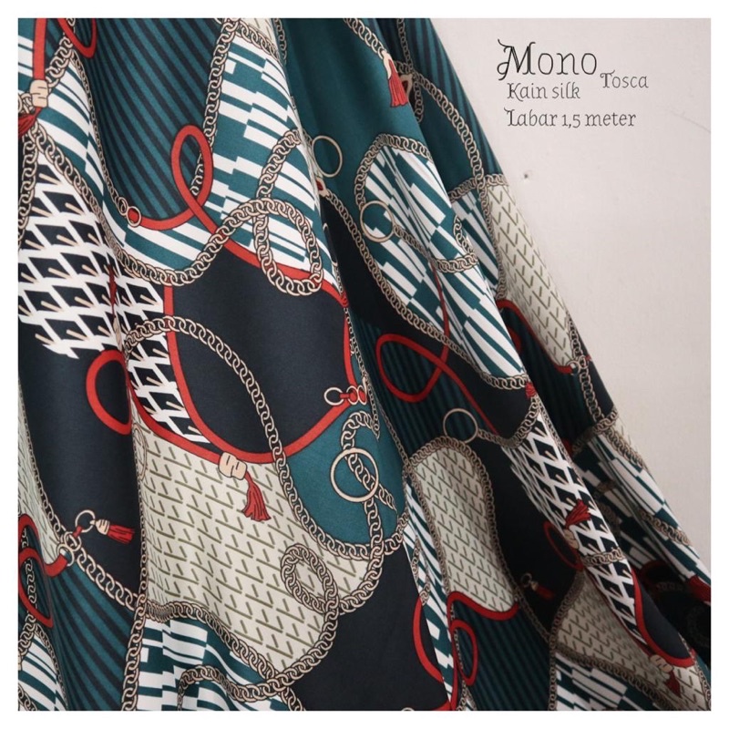 Bahan Kain Silk Mono / monogram / bahan gamis seragam / kain meteran murah